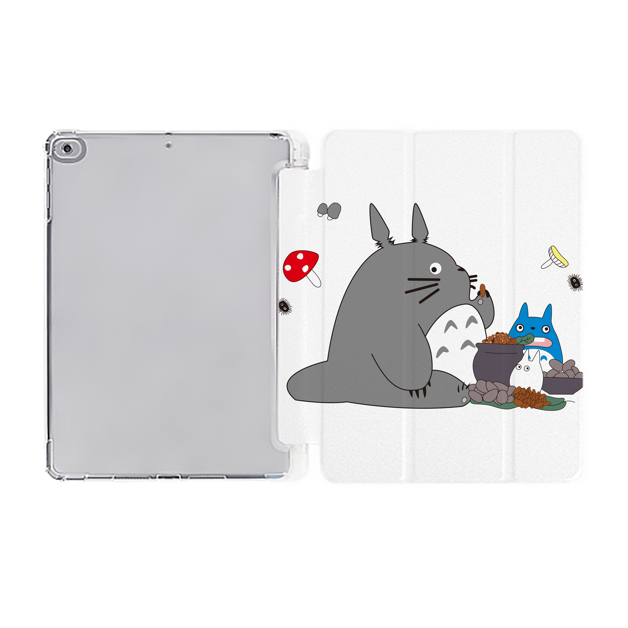 （画像用） となりのトトロ 草壁メイ 草壁サツキ My Neighbor Totoro Satsuki Kusakabe Mei Kusakabe IPad ケース ペン収納付き 三つ折りスタンド PUレザー×シリコン 対応機種9.5/10.5/10.9インチ